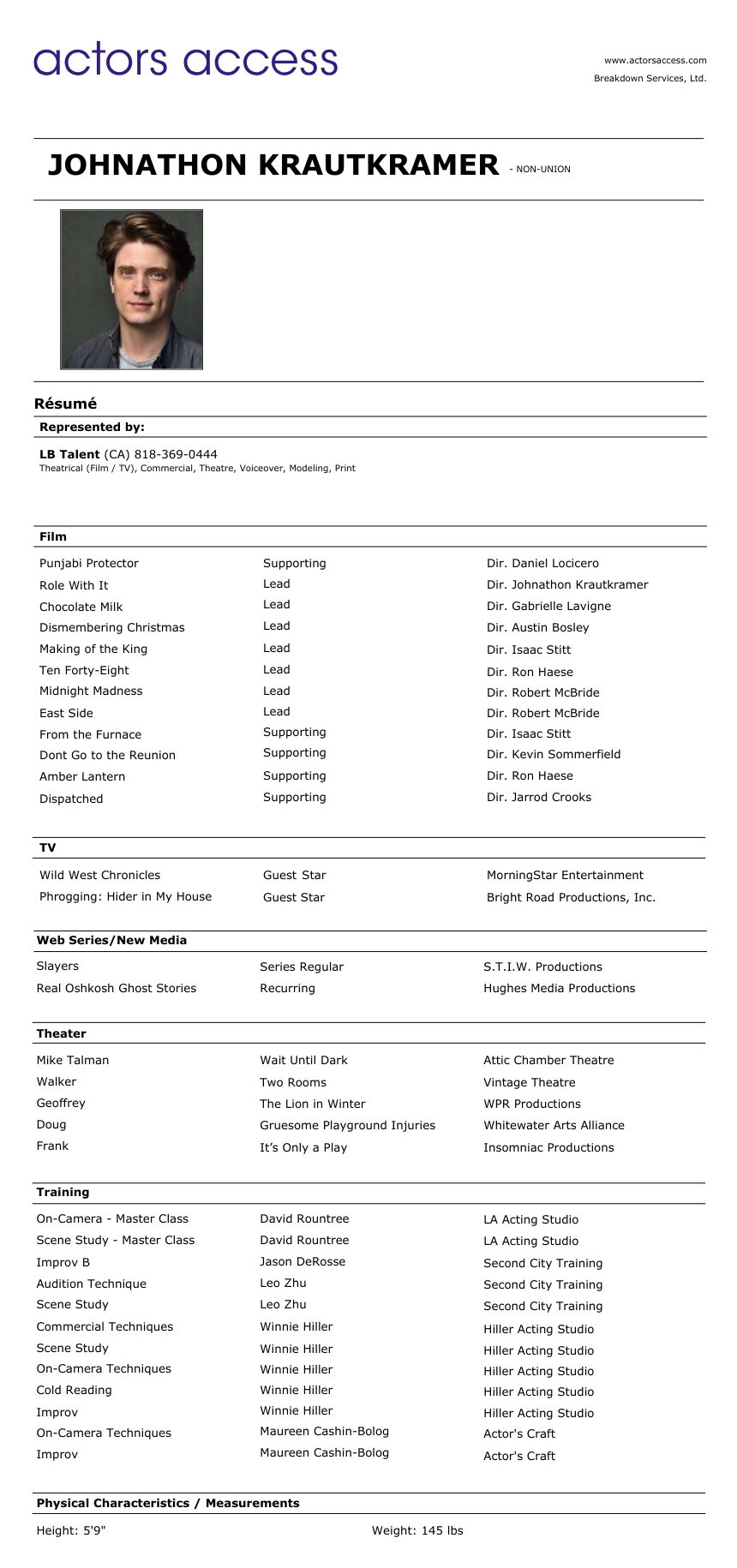 Johnathon Krautkramer Resumé